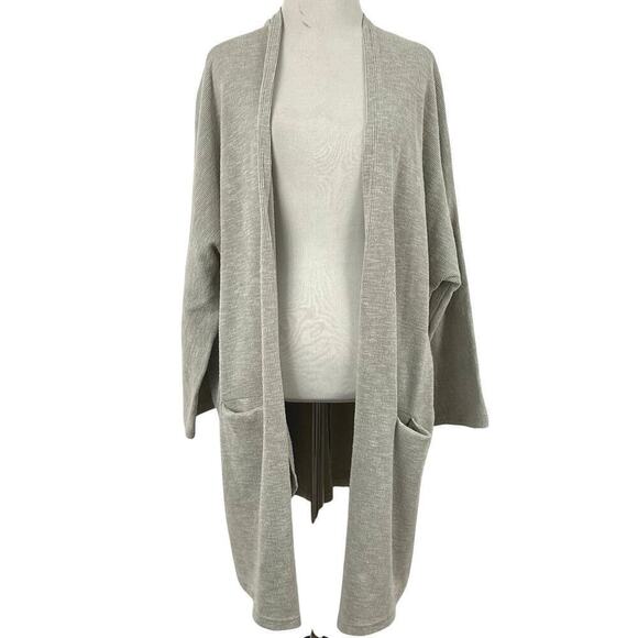 DONNI Sweaters - Donni Gray Ribbed Duster Cardigan OS Open Front Cozy Lounge Layer